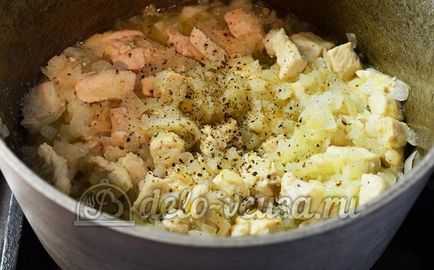 Запържете зеле със стъпка пиле рецепта по стъпка (10 снимки)