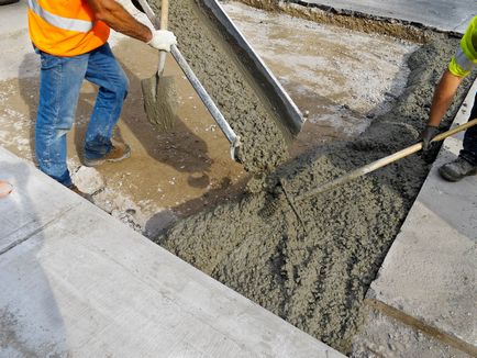 Полагане на бетона с ръцете си пълни инструкции