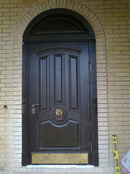 Входни врати в къщата, метал, желязо, дърво със стъклени, опции снимка