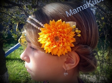 Kanzashi далии майсторски клас