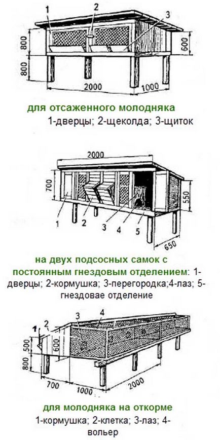 Заек hutches с техните ръце рисунка