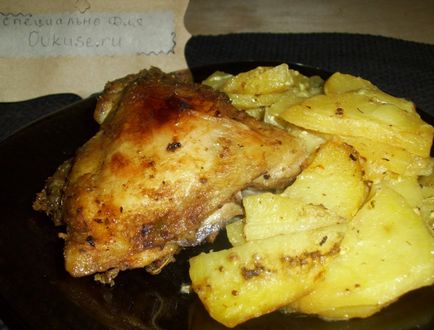 Пиле с картофи в дупката