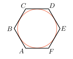 Как да се опише шестоъгълник по периферията