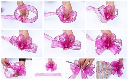 Как да вратовръзка лък на сатенена панделка