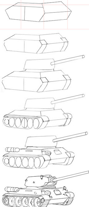 Как да нарисувате военни превозни средства