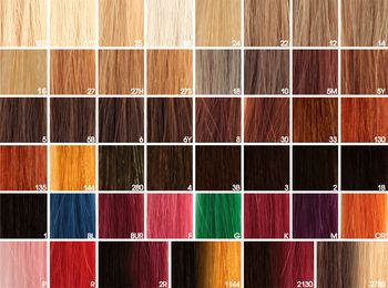 Палитрата от цветове боя за коса основни цвята и техните кодове