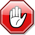Adblock за Google Chrome (горен десен ъгъл) Adblock за Google Chrome