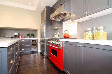Дизайн червени кухня 33-светли идеи и снимки на интериора, обзавеждане, интериор
