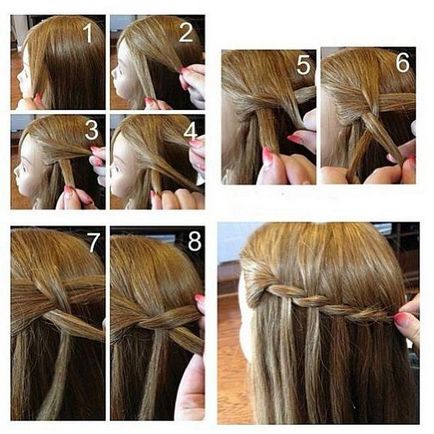 Как да тъкат водопад на косата стъпка по стъпка инструкции (снимка)