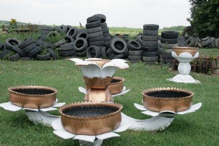 Легловата база на гуми със собствените си ръце оригиналната градина ukrashanie