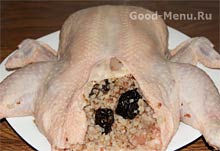 Пиле с плънка от елда - рецепта със стъпка по стъпка снимки