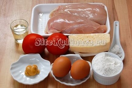 Пилешки котлет със сирене и домати