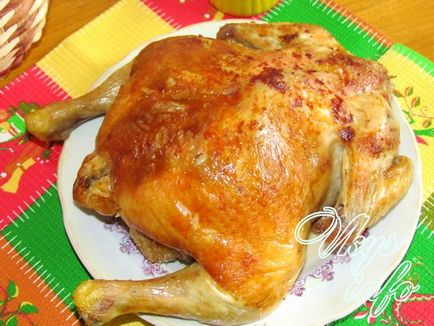 Пиле с мед и горчица в рецептата фурна със снимка