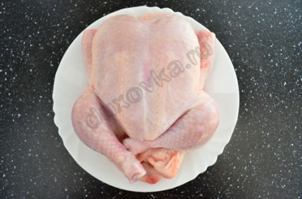 Пиле печена във фолио - рецепта със стъпка по стъпка снимки