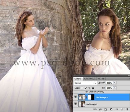 Един слой маска в Photoshop (Добавете маска на слоя) Маска в Photoshop