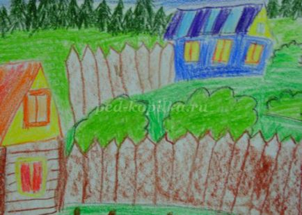 Рисуване стъпка пейзаж на селските райони по стъпка със снимки на деца от начална училищна възраст