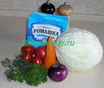 Зеле салата с домати - рецепта със снимки