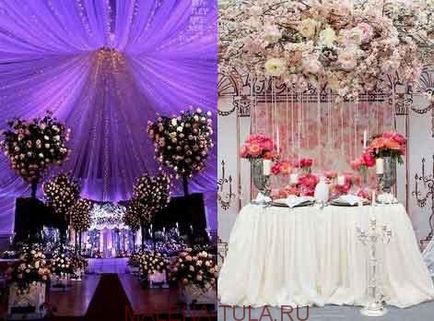 Сватбена декорация идеи 2017-2018 банкетни тенденции зала сватба декор