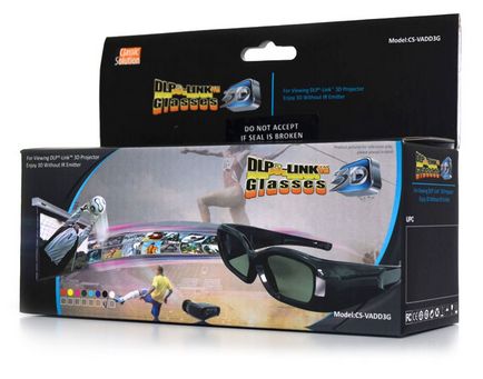 3D очила CS-vadd3g DLP връзка активен за 3d проектор - Laser World