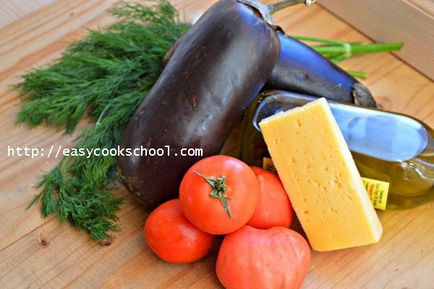 Патладжан, печен в пещ с домати и сирене, лесни рецепти