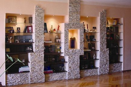 Декоративни камъни в интериора (100 снимки)