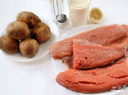 Pink сьомга с картофи на фурна - стъпка по стъпка рецепта със снимки на