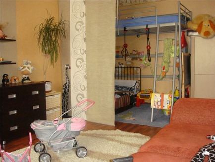 Дневна и деца в една стая - апартамент интериорен дизайн