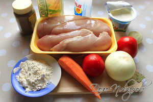 Пиле яхния с сос - лека и вкусна рецепта
