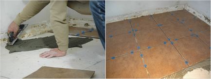 Как да се сложи плочки върху дървения под и нюансите на етапите на работа в банята