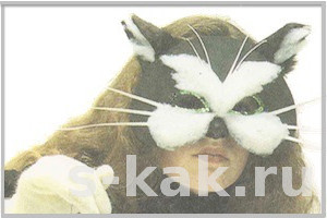 Как да си направите маска на котка или котка от картон, питат как