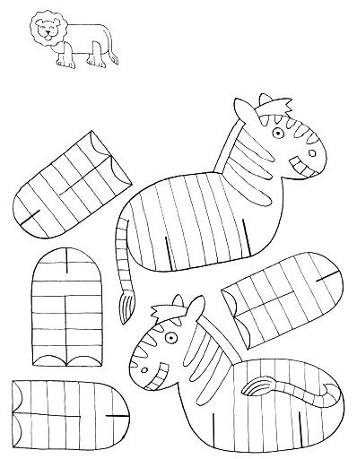 Как да си направим обема на хартиени животни от хартия шаблони 17
