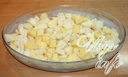 Картофи с гъби в рецептата на фурна със снимка