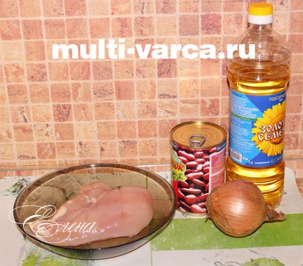 Консервиран боб в multivarka с пиле (пилешко) Консервиран боб в multivarka с пиле