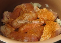 Пиле с боб в multivarka удовлетворяващо и вкусна храна за обяд, се готви в multivarka