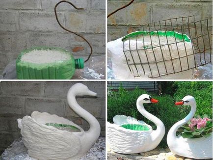 Swan от пластмасови бутилки със собствените си ръце - майсторски клас, как да се направи схемата