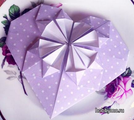 Майсторски клас как да направите оригами сърце с цвете, схеми - Морски хоби