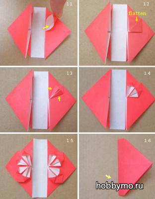 Майсторски клас как да направите оригами сърце с цвете, схеми - Морски хоби