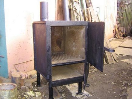 Пещ за гаража с ръце на инсталацията за изгаряне дърво Размери домашна печка на дърва, както