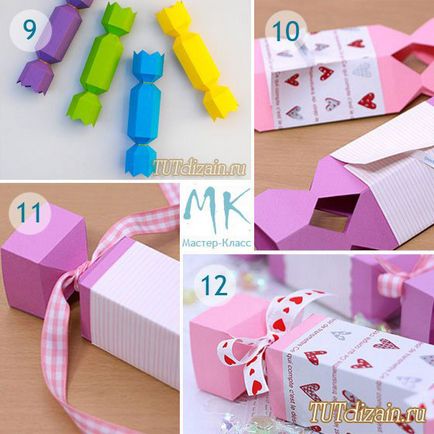 Кутия за подарък под формата на бонбони с ръцете си - проектиране - декор със собствените си ръце