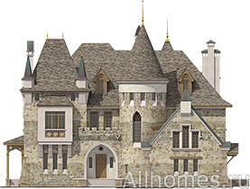 Къщите по проекта в стила на средновековен замък V-550-1k
