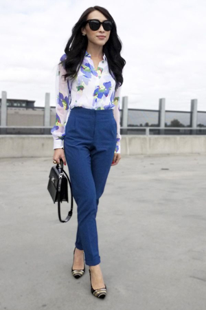 От какво да се носят сини панталони дамски 30 мода фотоизображения