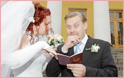 Смешни снимки на булката и младоженеца