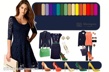 Комбинацията от цветове в дрехите - тъмно синьо, снимка, Beauty Box