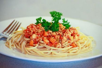 Спагети снимка, състав и съдържание на калории