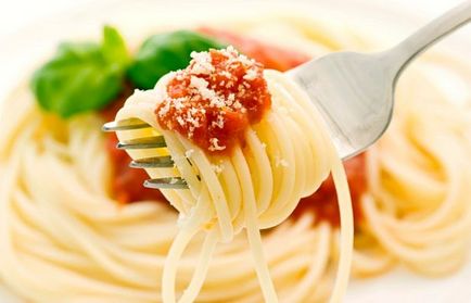 Спагети снимка, състав и съдържание на калории