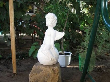 Статуетка на гипс, производство на градински ангели с ръцете си снимка