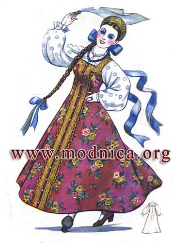 Изграждане на модел и шият Български народен лятна рокля