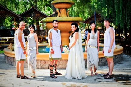 Сватба в гръцките снимките стил и идеи за сватба сценарий
