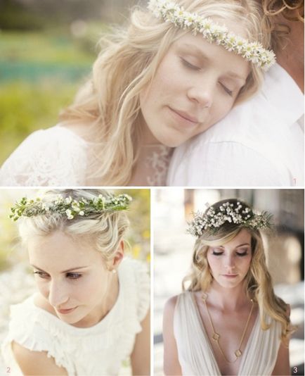 Сватбена прическа с цветя 50 супер-романтичните опции