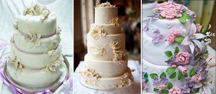 Сватбена торта с цветя - възможности за декорации и орнаменти със снимки
